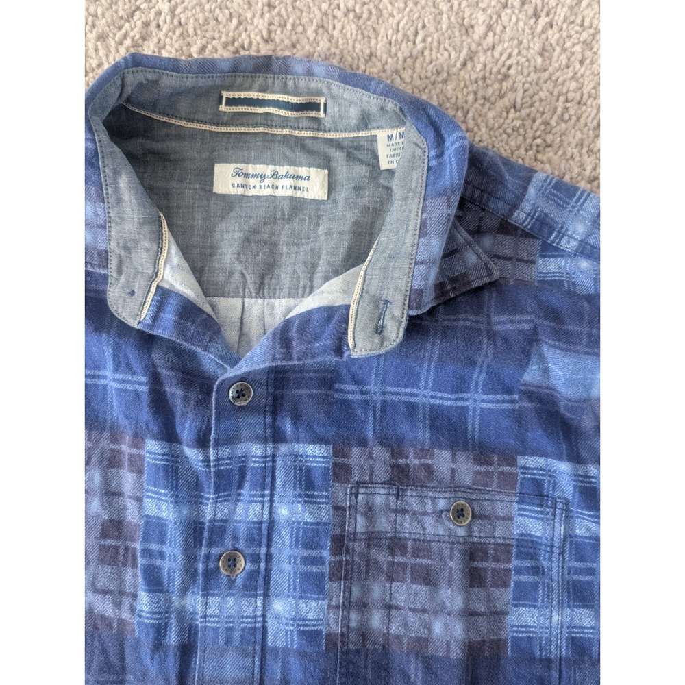 Tommy Bahama Button Up Shirt Canyon Beach Flannel Tartan Plaid Men's Medium - Picture 1 of 7